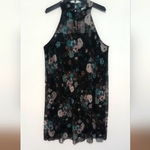 New Floral Mesh Halter Dress / Size 2X - Picture 4 of 9